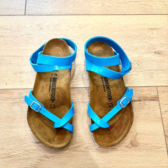 NWOT Birkenstock Yara Habana Women’s Blue Ankle Strap Sandals size 40 - Picture 1 of 5